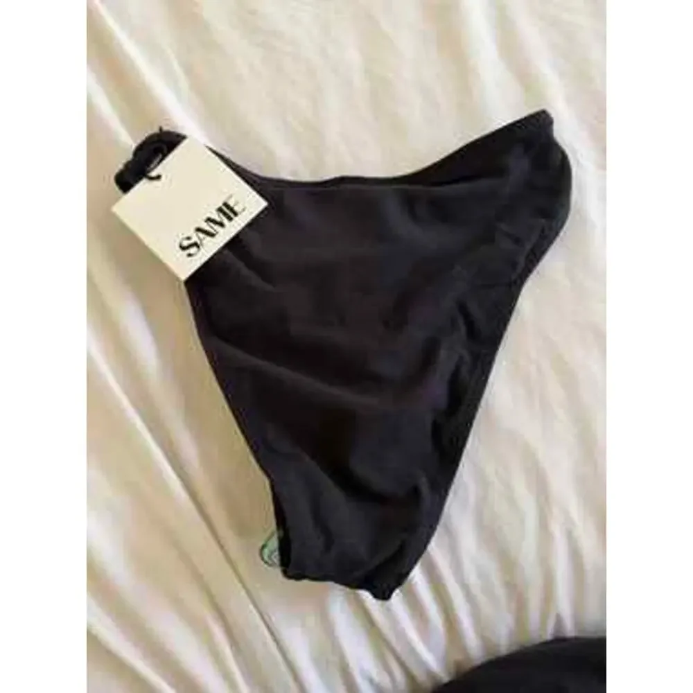SAME Black Rosette Bikini Bottoms, Size Small — Bottoms Only